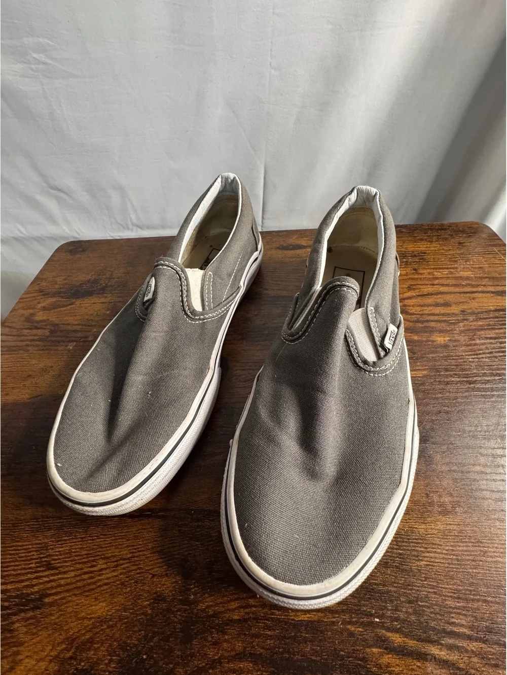 Vans Classic Slip-On Gray Canvas Shoes Men’s 5.5 Women’s 7 Sneakers